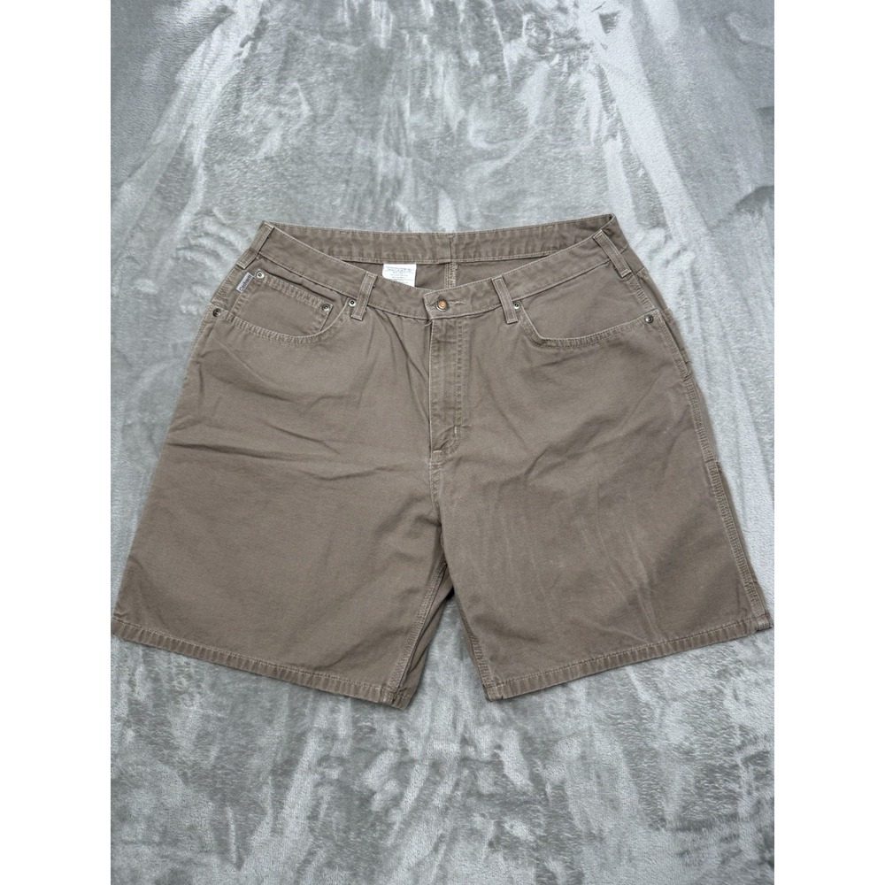 Carhartt Utility Shorts Womens 18 Brown Canvas WB190 MUS Cargo Carpenter Vintage
